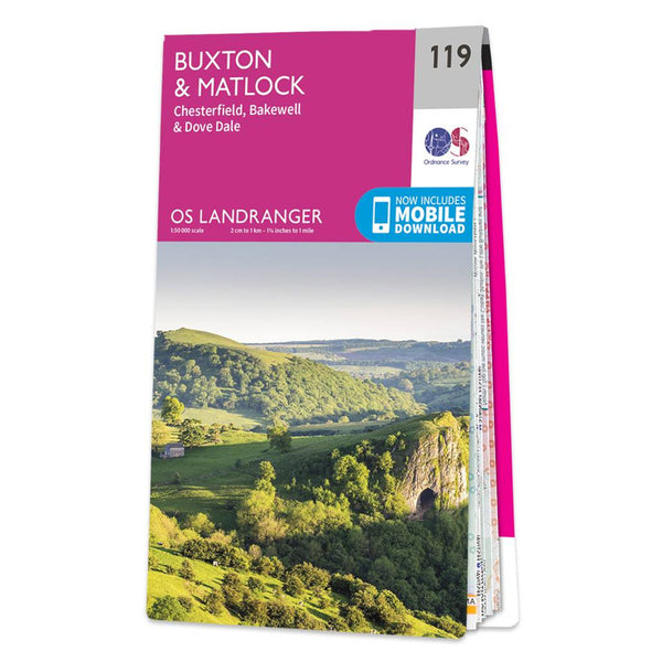 OS Landranger Map 119 Buxton & Matlock Chesterfield Bakewell & Dove Dale