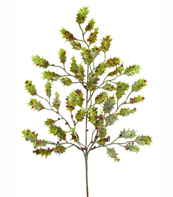 54cm Frosted Holly Berry Stem - Towsure
