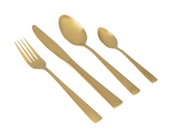 Gimex Premium Stainless Steel Cutlery Set - Gold Colour 16 Piece Set