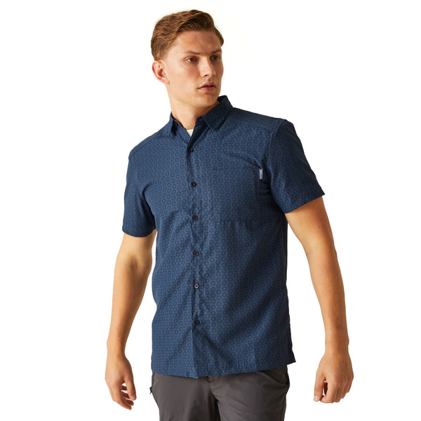 Regatta Men's Mindano VIII Short Sleeve Shirt - Navy Moonlight Denim