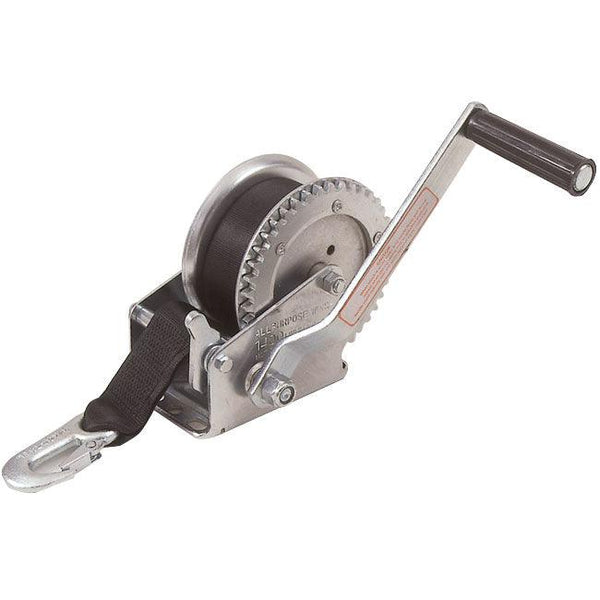 Bolt-on Hand Winch With Strap - 725kg Breaking Capacity - Towsure