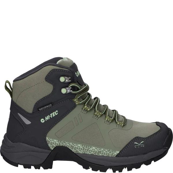 Hi-Tec Women's V-Lite Psych Waterproof Walking Boots - Olive Green - Towsure