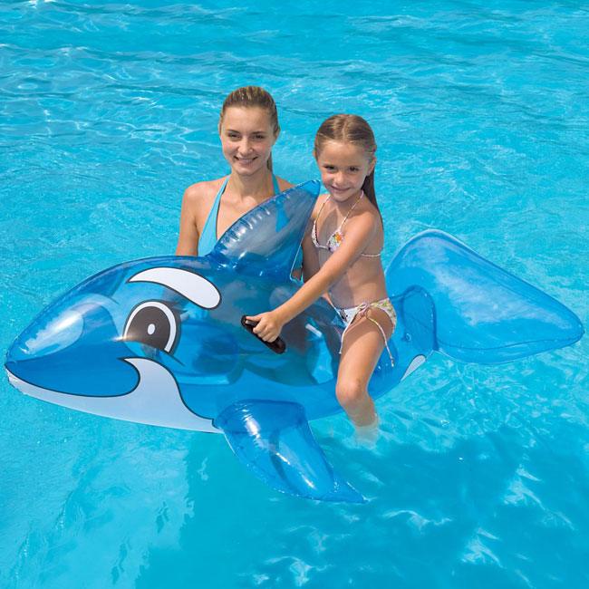 Inflatable Whale Pool Ride-on - Blue - Towsure
