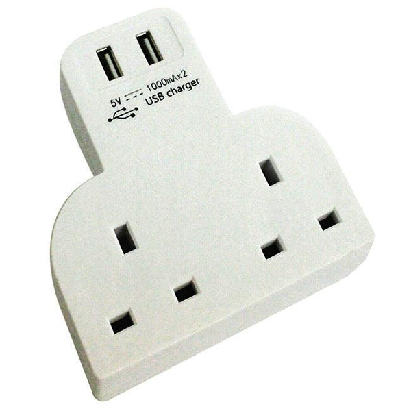 Kingavon Mains Double Socket Adaptor with 2 USB Outputs - Towsure
