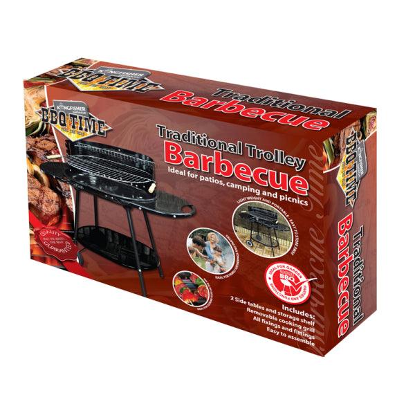Kingfisher Oval Trolley Charcoal Barbecue - Towsure