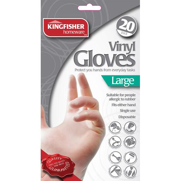 Large Powdered Vinyl Disposable Gloves - Pack of 20 - Towsure