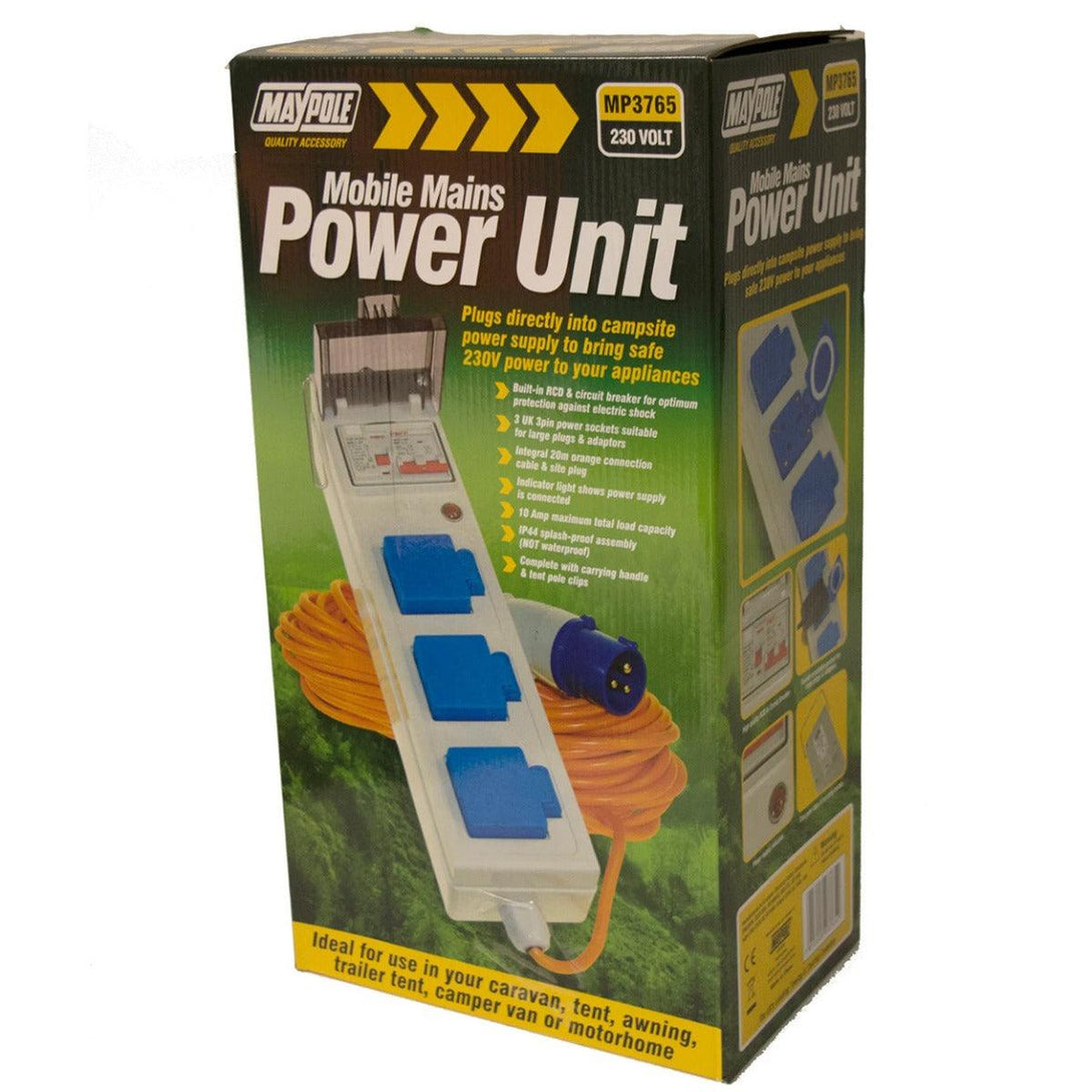 Maypole Electric Hook Up Mobile Mains Power Unit 230V / 10A - Towsure