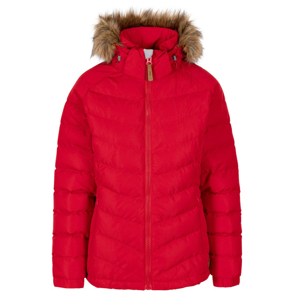 Trespass Woman's Padded Hooded Casual Jacket Nadina - Red