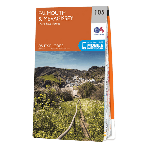 OS Explorer Map 105 - Falmouth & Mevagissey Truro & St Mawes - Towsure