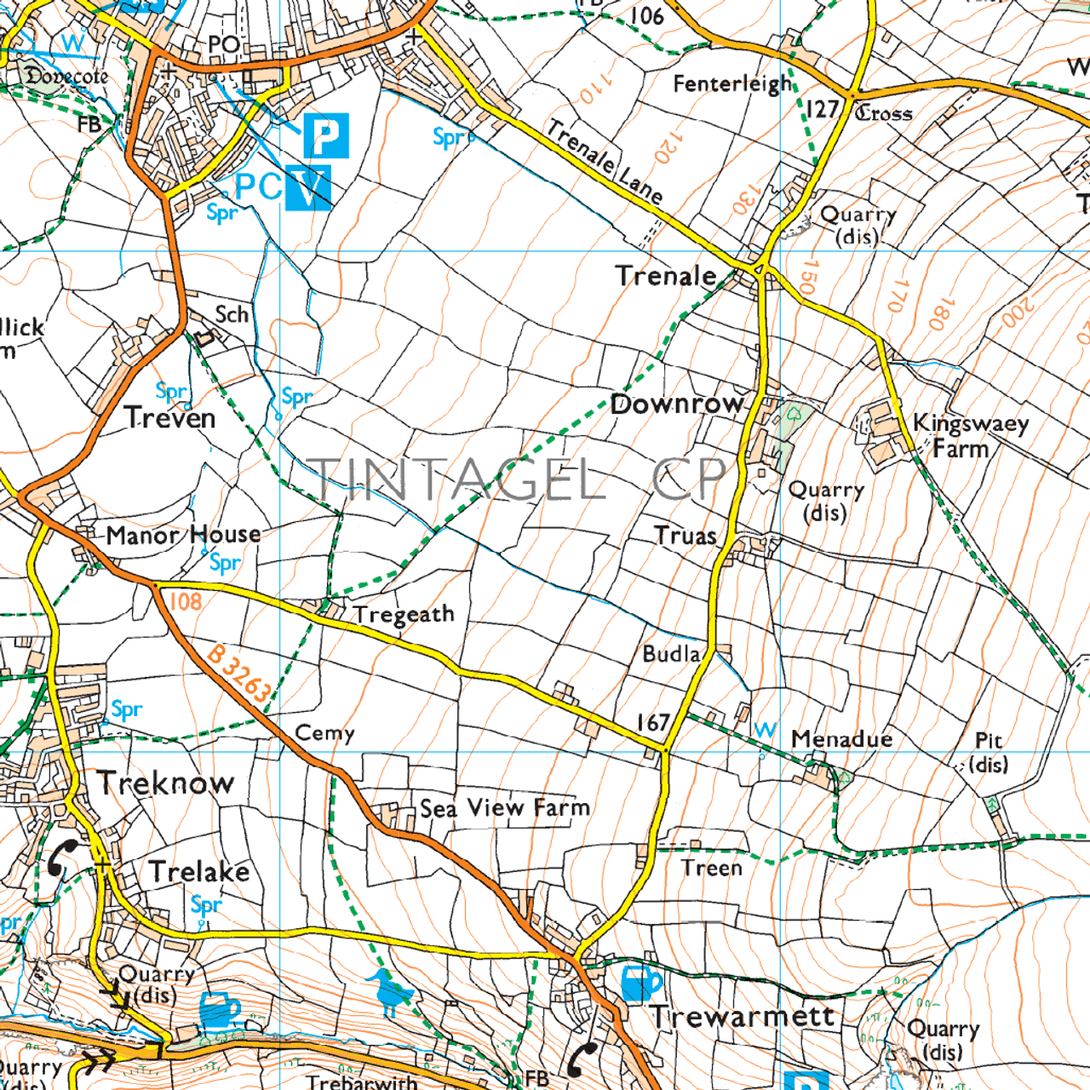 OS Explorer Map 111 - Bude Boscastle & Tintagel - Towsure