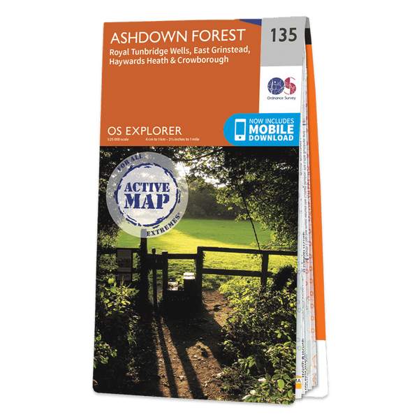 OS Explorer Map 135 - Ashdown Forest Royal Tunbridge Wells East Grinstead Haywards Heath & Crowborough - Towsure