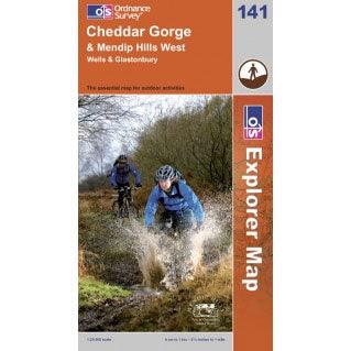 OS Explorer Map 141 - Cheddar Gorge & Mendip Hills West Wells & Glastonbury - Towsure