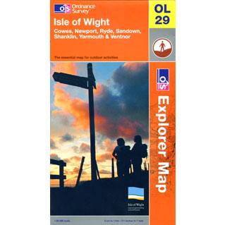 OS Explorer Map OL29 - Isle of Wight Cowes Newport Ryde Sandown Shanklin Yarmouth & Ventnor - Towsure