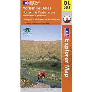 OS Explorer Map OL30 - Yorkshire Dales: N & Cen areas Wensleydale & Swaledale - Towsure