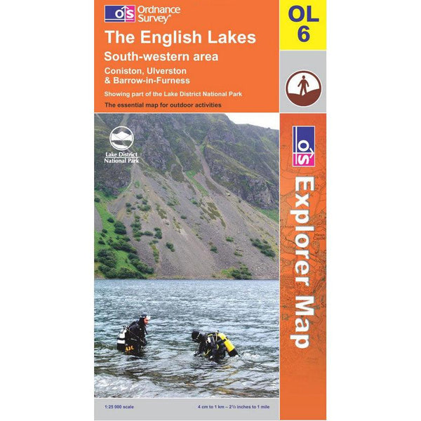OS Explorer Map OL6 - The Lake District: SW area Coniston Ulverston & Barrow-in-Furness - Towsure