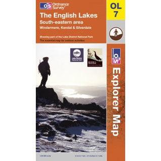 OS Explorer Map OL7 - The Lake District: SE area Windermere Kendal & Silverdale - Towsure