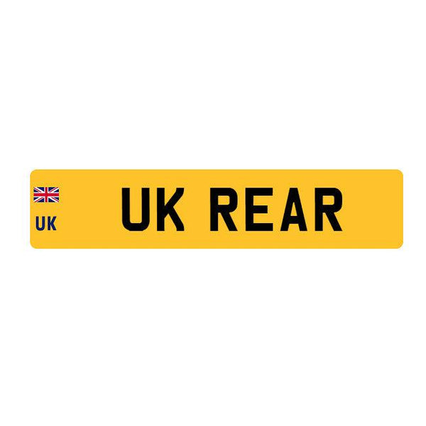 Rear Number Plate UK Flag - Oblong 520x111mm - Towsure