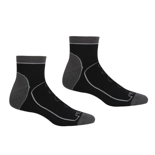 Regatta Samaris Men's Trail Socks - Black/Dark Steel (2 Pairs) - Towsure
