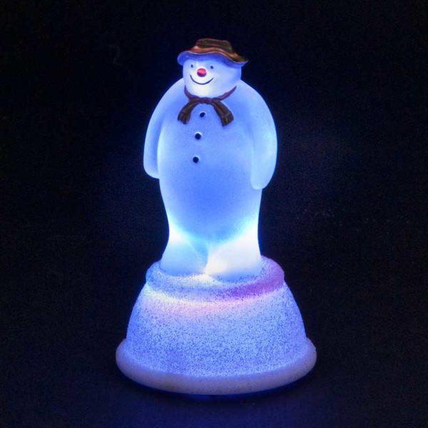 Snowtime 8cm Acrylic Colour Changing Snowman - Towsure