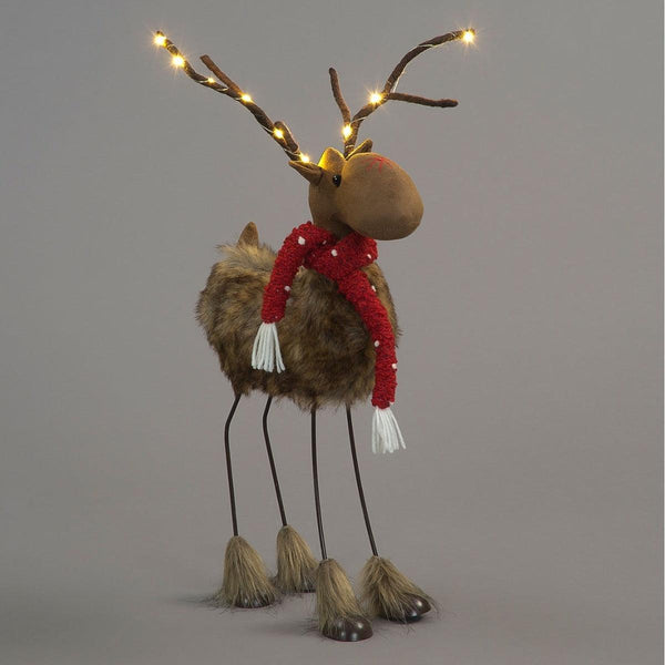 LED Plush Reindeer With Red Scarf 