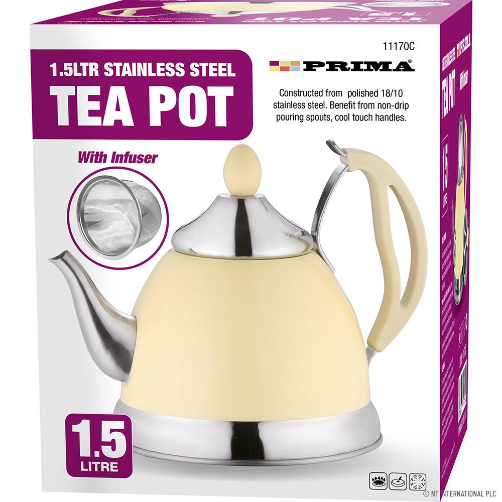 Stainless Steel Teapot 1.5L Cream - Towsure