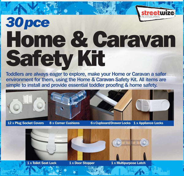 Streetwize 30pce Home & Caravan Safety Kit - Towsure