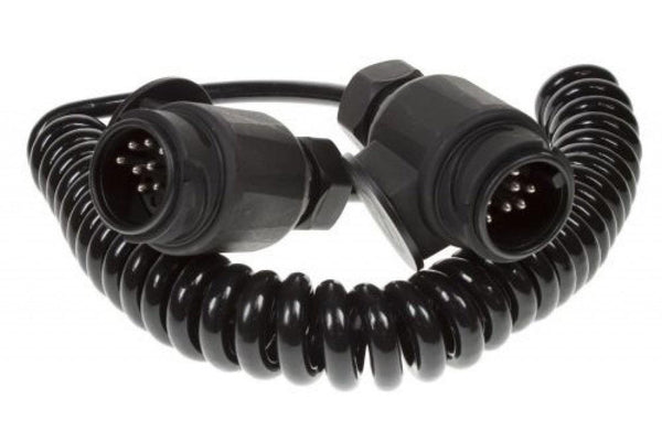 Trailer Connection Lead Curly 1.5M - for 13 Pin Sockets - Towsure