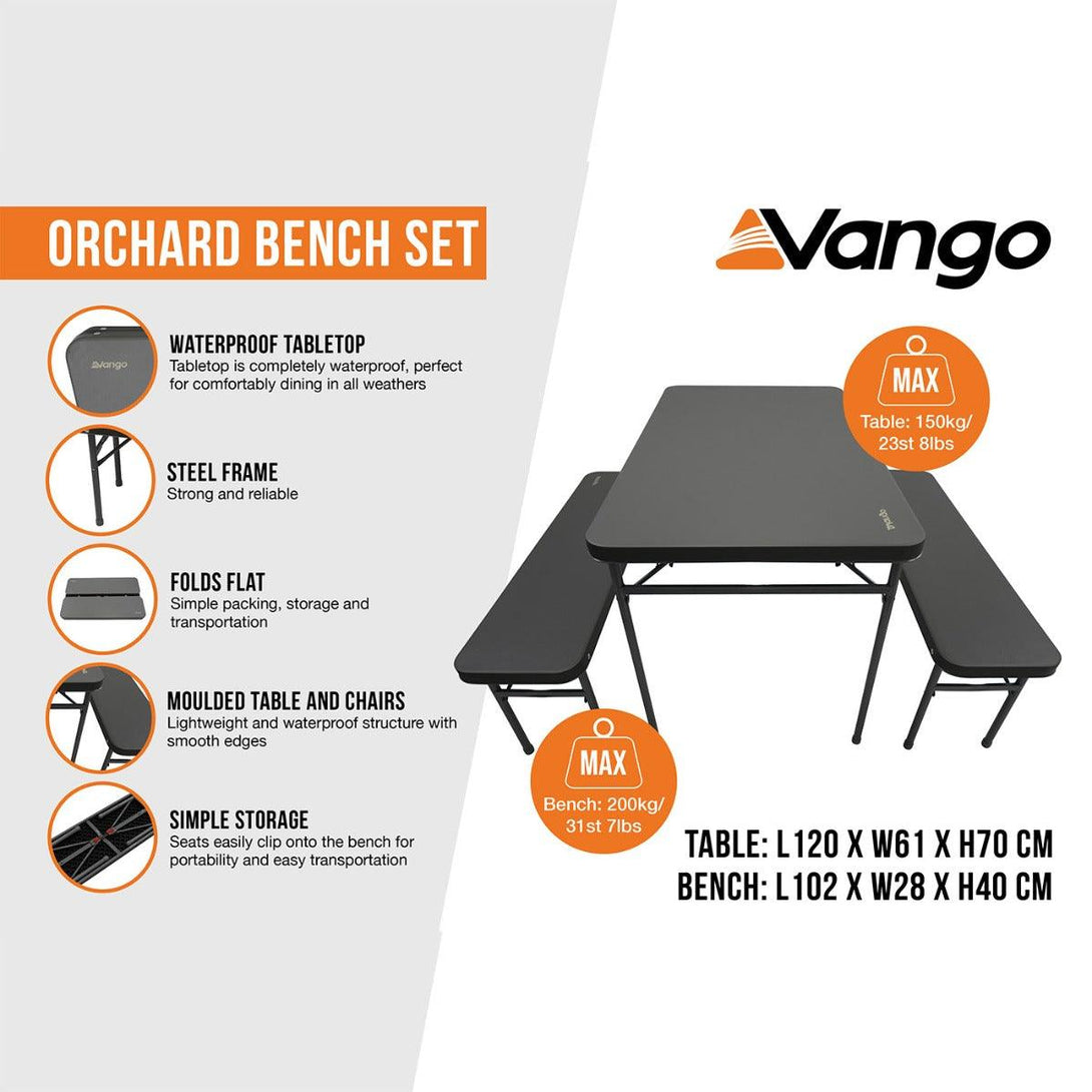 Vango Orchard Camping Table & Bench Set - Towsure