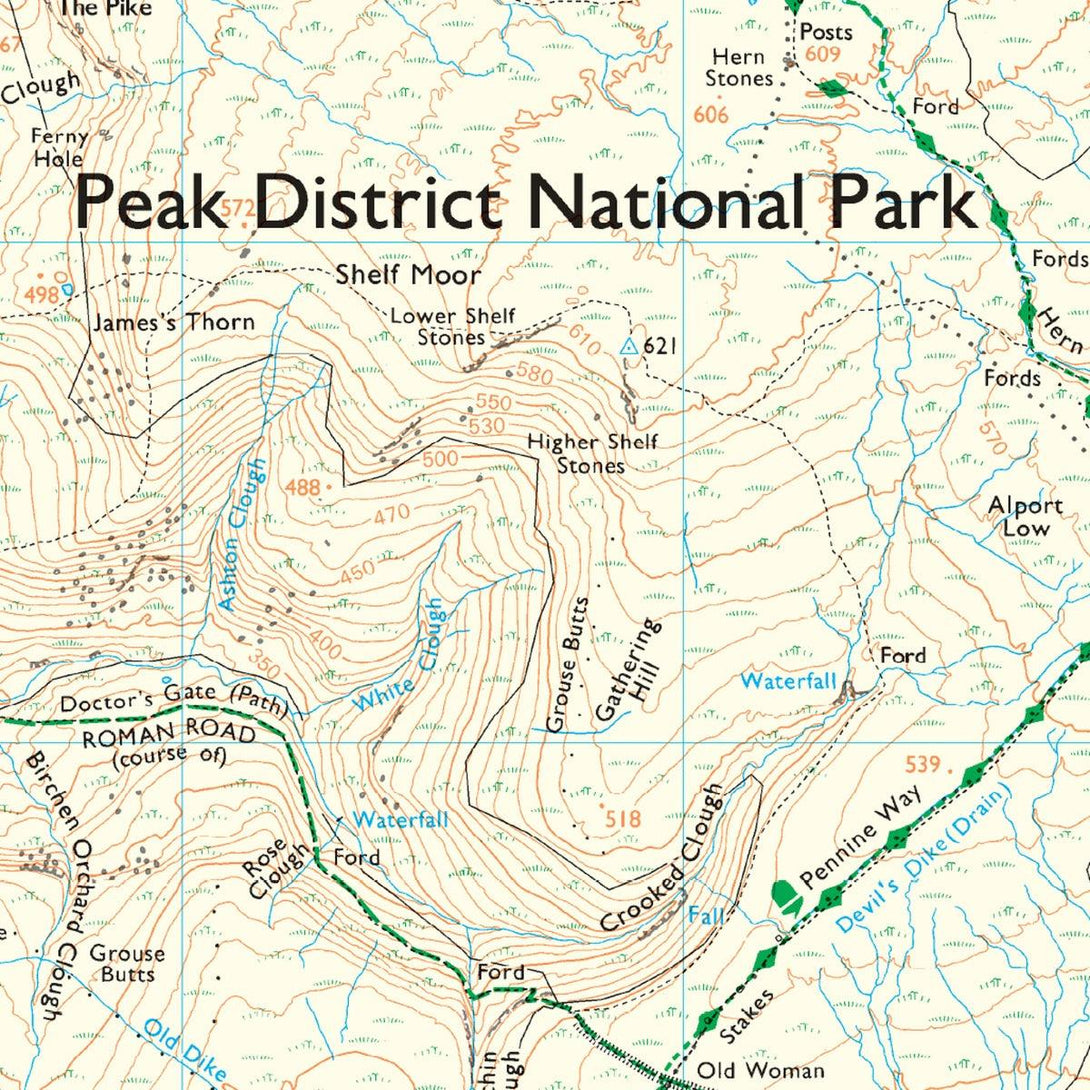 Waterproof OS Map OL1 - The Peak District: Dark Peak Area - Towsure