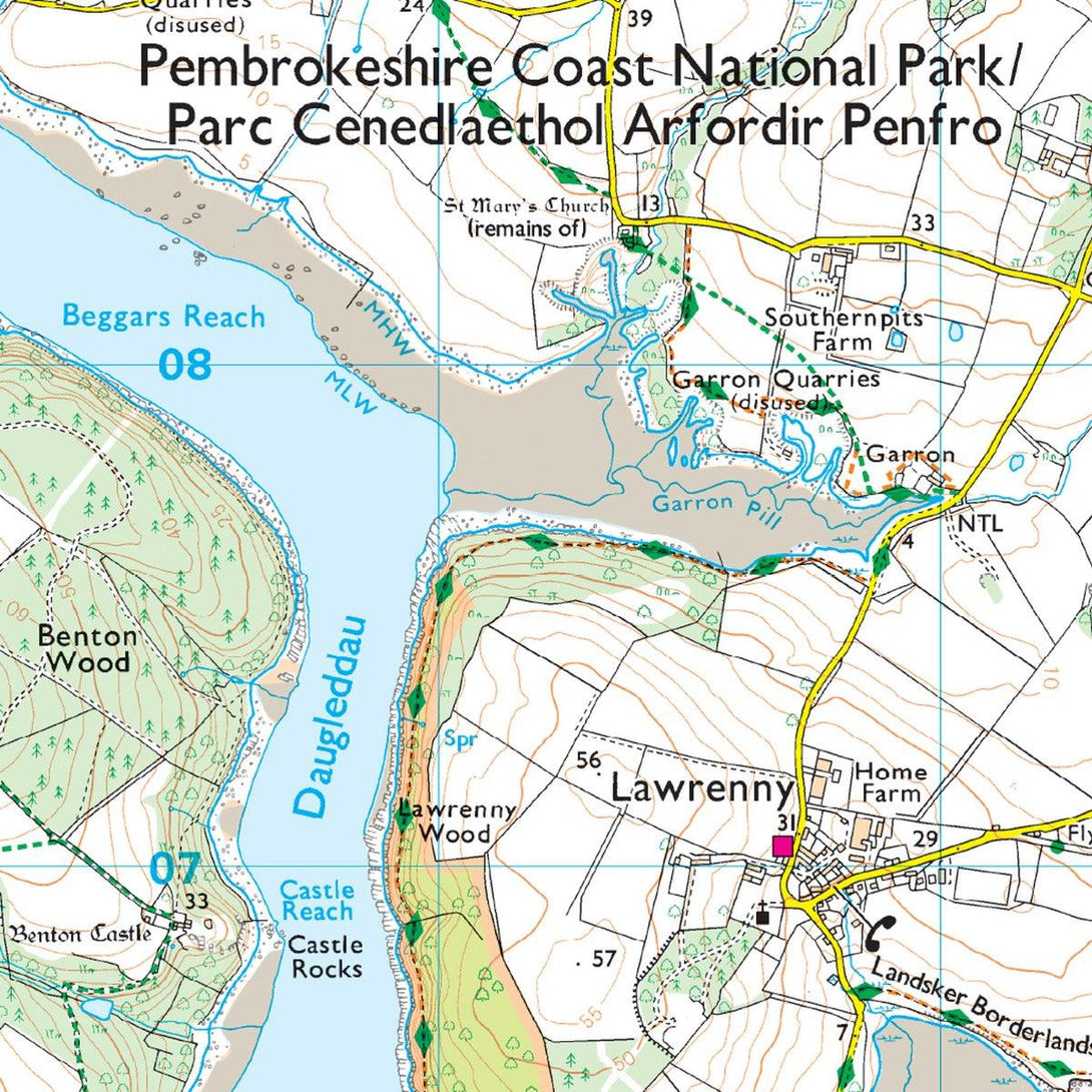 Waterproof OS Map OL36 - South Pembrokeshire - Towsure