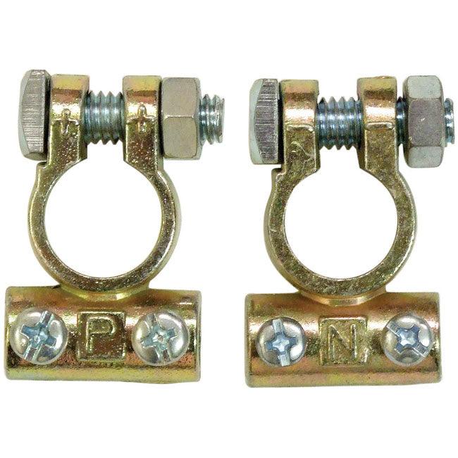 Zinc Plated Car & Leisure Battery Terminal Clamps - Pair - Towsure