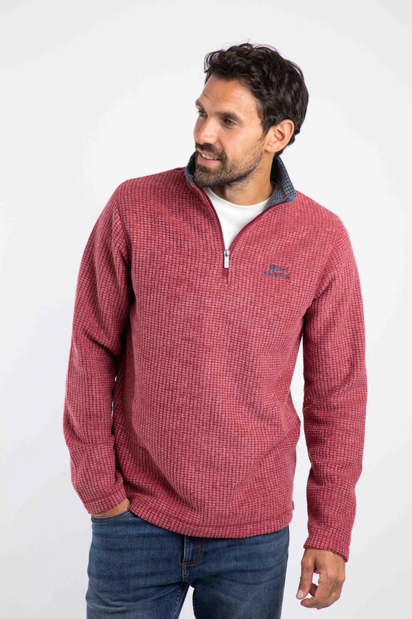 Weird Fish Newark Men's 1/4 Zip Fleece - Rhubarb