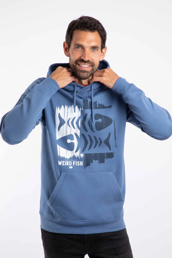 Weird Fish Bryant Men's Hoody - Mid Blue