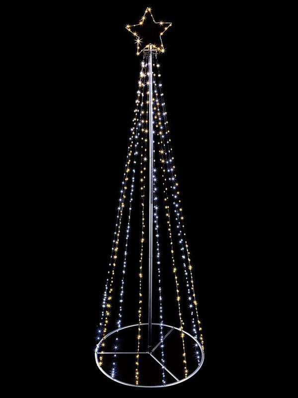 13ft Pin Wire LED Pyramid Pre-Lit Christmas Tree with Top Star - Towsure
