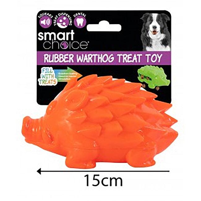 15cm Rubber Warthog Squeaky Treat Dispensing Dog Toy - Towsure