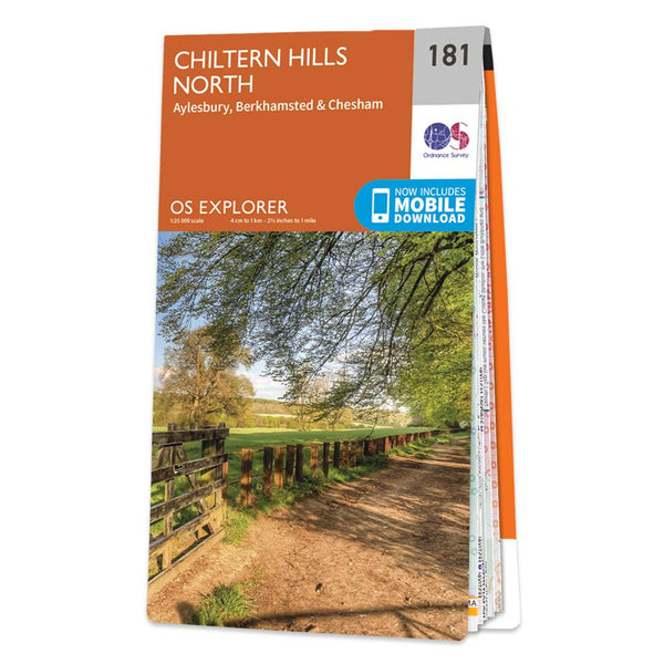 OS Explorer Map 181 - Chiltern Hills North Aylesbury Berkhamsted & Chesham