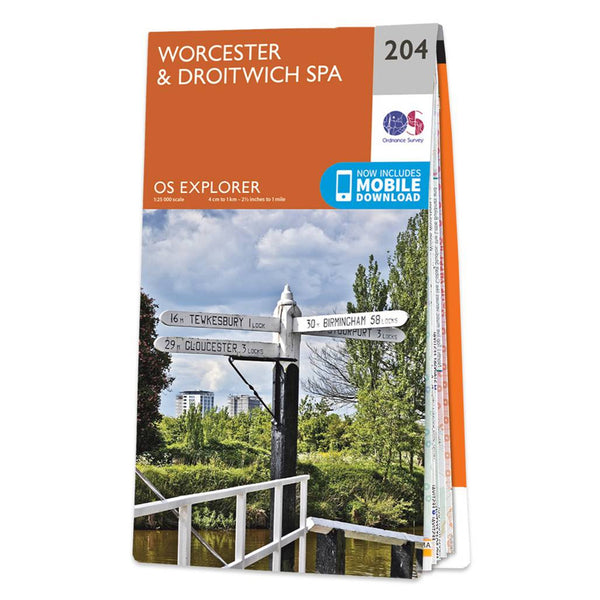 OS Explorer Map 204 - Worcester & Droitwich Spa