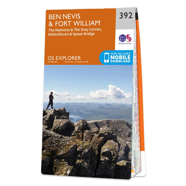 OS Explorer Map 392 - Ben Nevis & Fort William The Mamores & The Grey Corries Kinlochleven & Spean Bridge