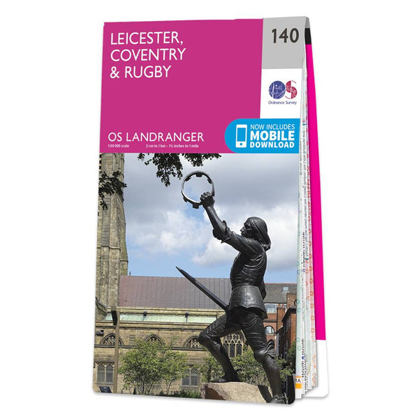 OS Landranger Map 140 Leicester Coventry & Rugby