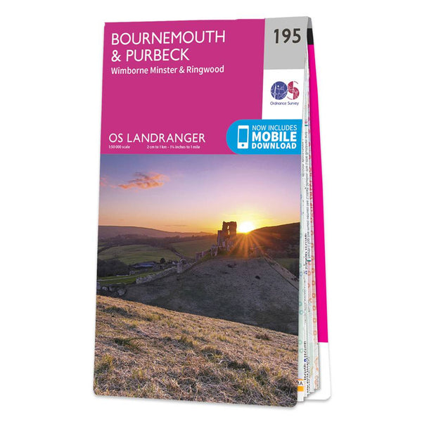 OS Landranger Map 195 Bournemouth & Purbeck Wimborne Minster & Ringwood