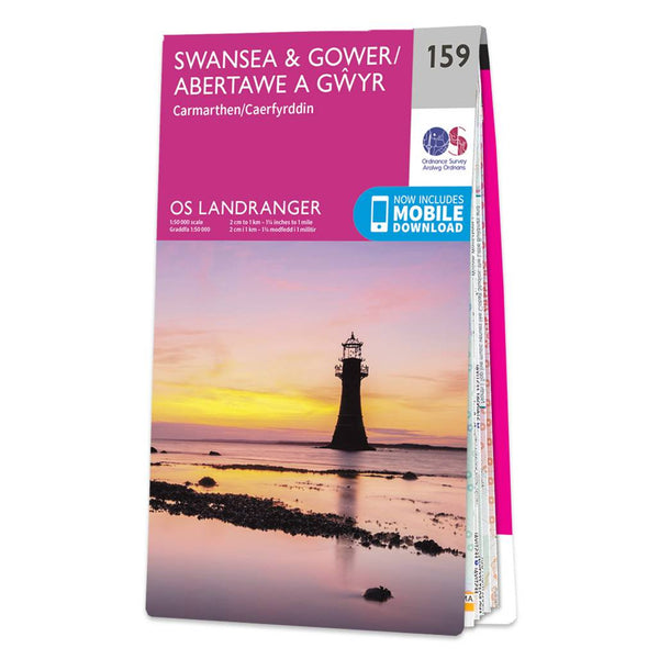 OS Landranger Map 159 Swansea & Gower Carmarthen