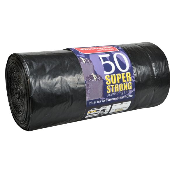 50 Pack of Super Strong Drawstring Bin Liners - Towsure