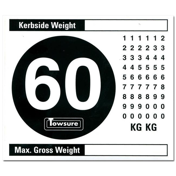 60 Mph Vehicle Speed Limit Sticker Kit - Towsure