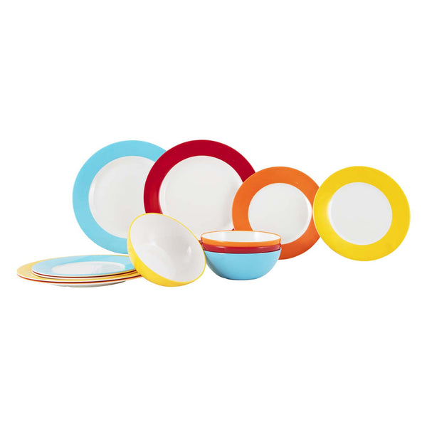 Gimex Colour Line Premium Melamine Tableware - Rainbow 12 Piece Set
