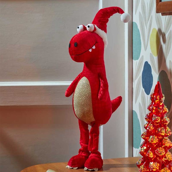 Standing Red Festive Dino - 60cm