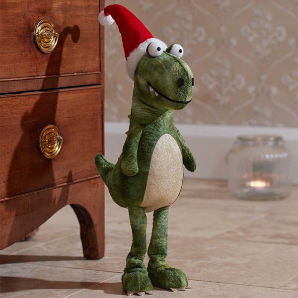 Standing Green Festive Dino - 60cm