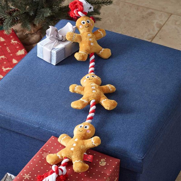 Zoon Gingerbread Tugga Christmas Dog Toy