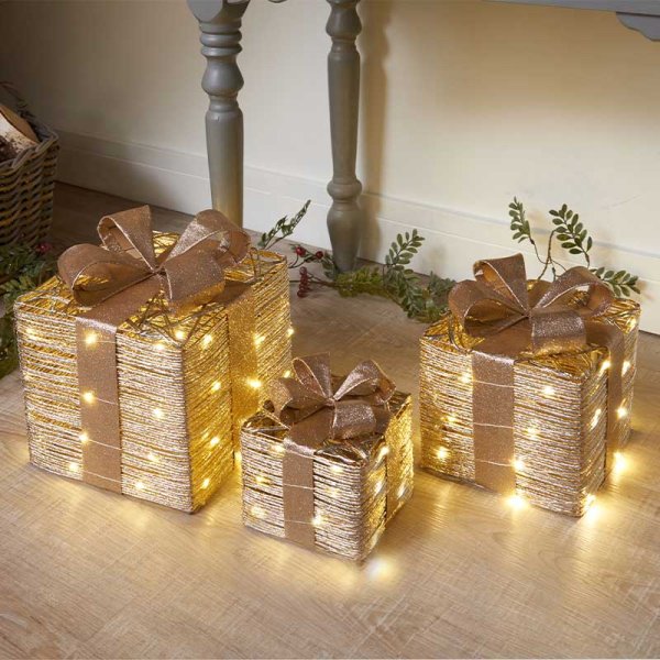 Three Kings Christmas Light Gift Box Champagne - Set of 3