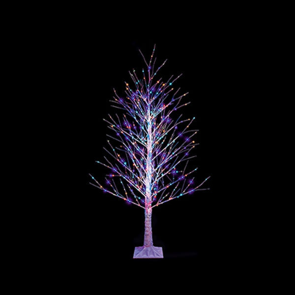 Premier Twinkling Birch Tree With 560 LED Rainbow Lights - 1.5 Metre