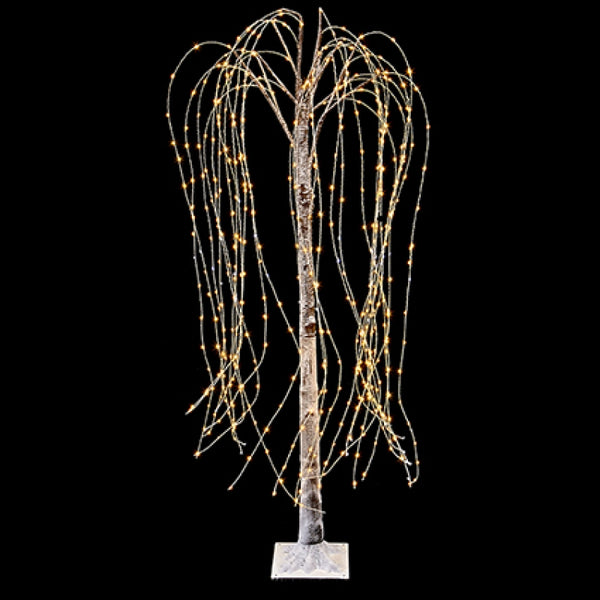 Premier 1.8M Flocked Brown Illuminated Willow Tree